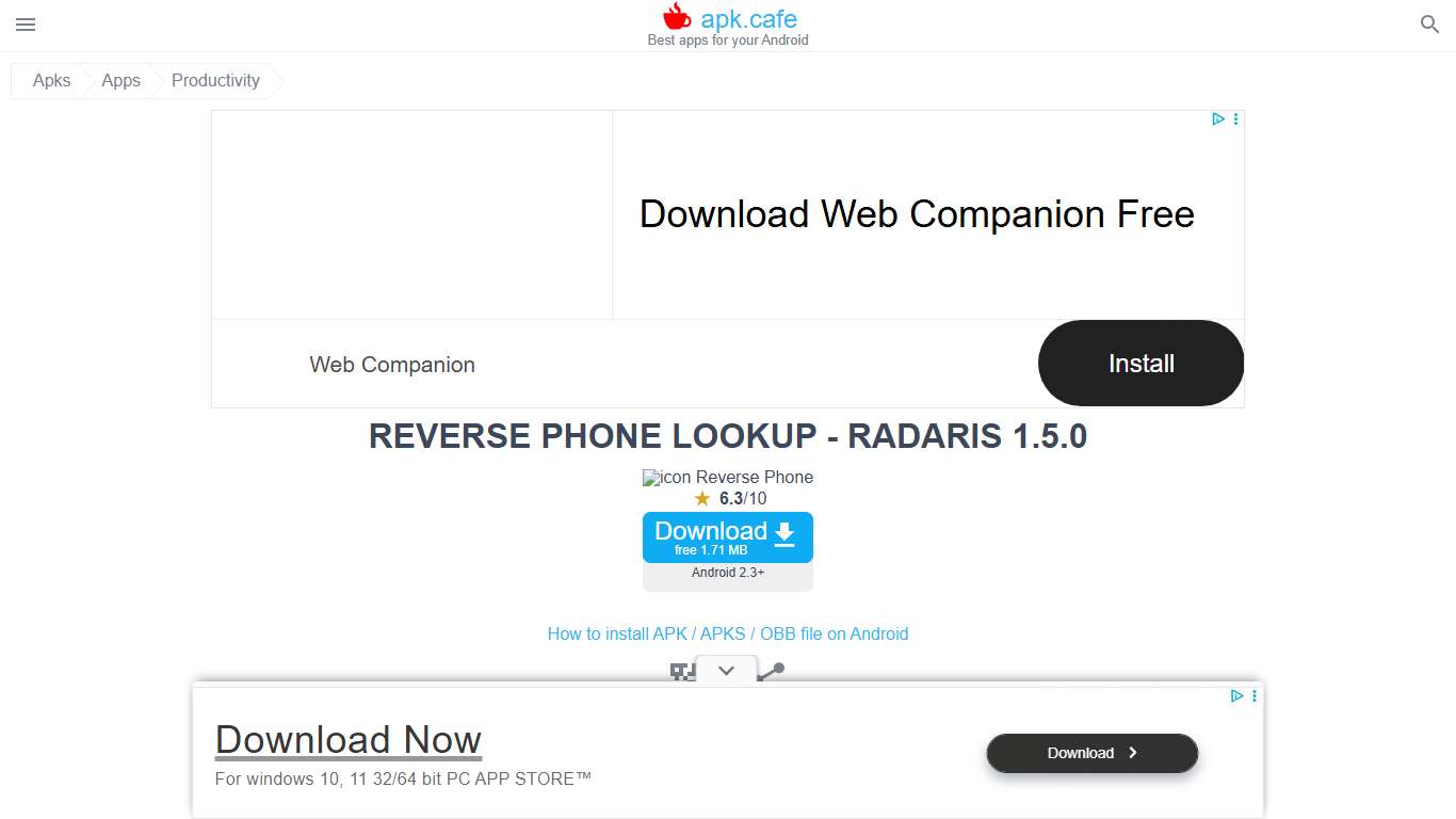 Free download Reverse Phone Lookup - Radaris APK for Android